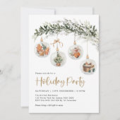 Modern Cozy Winter Ornament Holiday Party 招待状 (正面)