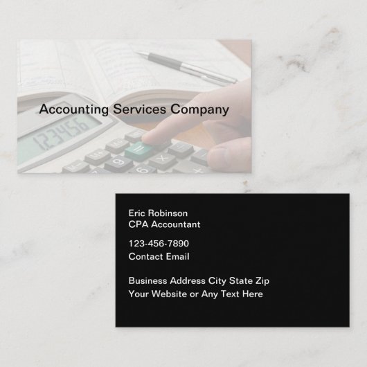 Modern CPA Accountant Business Cards New 名刺 (正面/裏面)