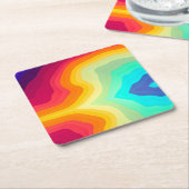 Modern Cracked colorful Stylist  スクエアペーパーコースター (アングル)