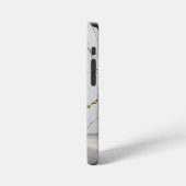 Modern Cracked Gold White marble Stylist iPhoneケース (左側面)