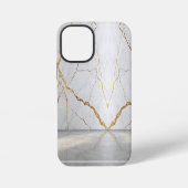 Modern Cracked Gold White marble Stylist  iPhoneケース (裏面)