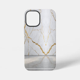 Modern Cracked Gold White marble Stylist  iPhone 12 Miniケース