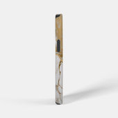 Modern Cracked Gold White Stylist iPhoneケース (右側面)