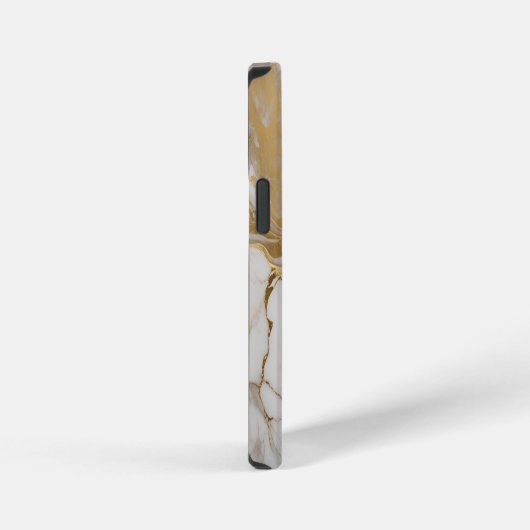 Modern Cracked Gold White Stylist iPhoneケース (右側面)