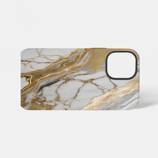 Modern Cracked Gold White Stylist iPhoneケース (裏面横)