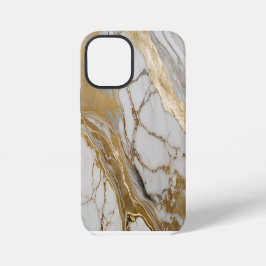 Modern Cracked Gold White Stylist iPhone 12 Miniケース