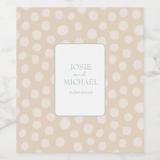 Modern Cream and Blue ワインラベル (シングルラベル)