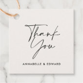 Modern cream black minimal contemporary wedding フェイバータグ (正面)