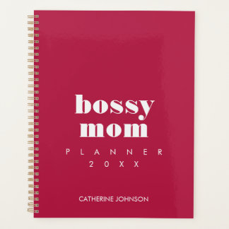 Modern Cream Burgundy Cool Bossy Mom 2026 プランナー手帳