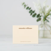 Modern cream color name and text mini notecard 名刺 (スタンド正面)