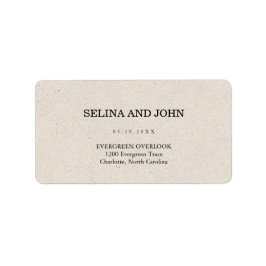 Modern Cream Elegant minimalistic Return Address  ラベル