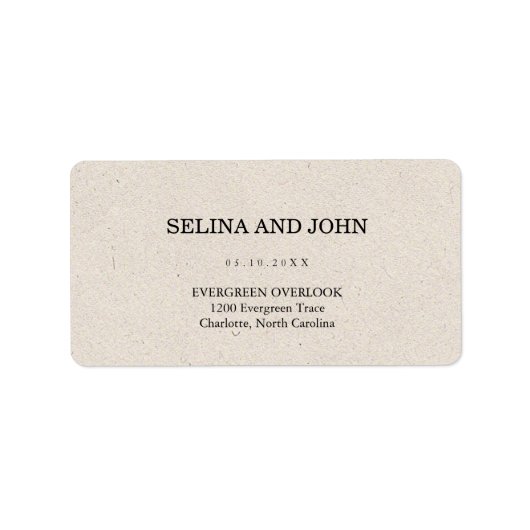 Modern Cream Elegant minimalistic Return Address  ラベル (正面)