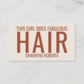 Modern cream hair stylist typography  名刺 (正面)