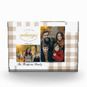 Modern Create your own Beige Family Photo フォトブロック (正面)