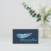 Modern Creative Writer Feather Logo 名刺 (スタンド正面)