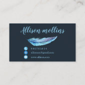 Modern Creative Writer Feather Logo 名刺 (裏面)