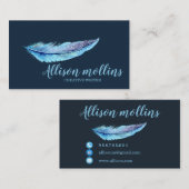 Modern Creative Writer Feather Logo 名刺 (正面/裏面)