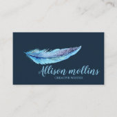 Modern Creative Writer Feather Logo 名刺 (正面)