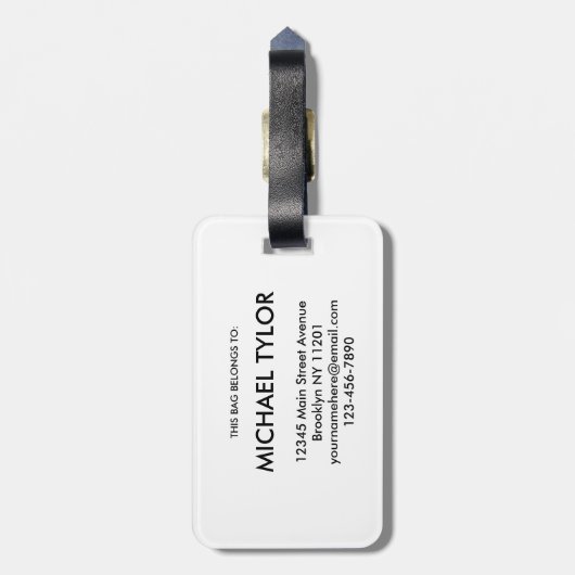 Modern Crisscross pattern Chevron ラゲッジタグ (裏面縦)