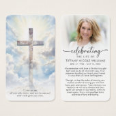 Modern Cross Celebration of Life Photo Cards (正面&裏面)