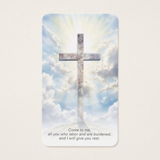 Modern Cross Celebration of Life Photo Cards (正面)