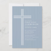 Modern Cross Holy Communion Invitation 招待状 (正面)