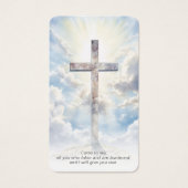 Modern Cross Photo Funeral Sympathy Prayer Cards (正面)