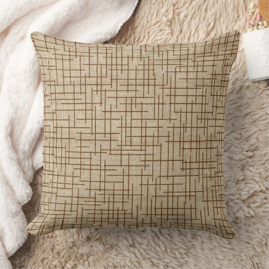 Modern Crosshatch burlap texture pattern クッション (ブランケット)