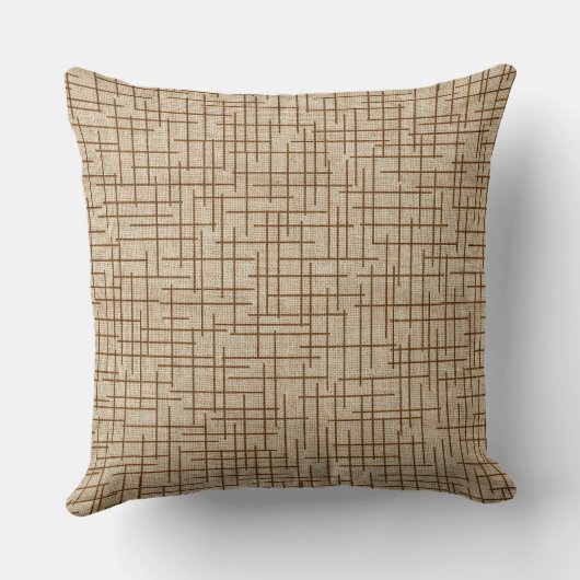 Modern Crosshatch burlap texture pattern クッション (裏面)