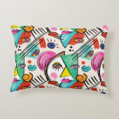 Modern Cubism Abstract Artsy Female Faces アクセントクッション (裏面)