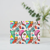 Modern Cubism Abstract Artsy Female Faces シーズンポストカード (スタンド正面)