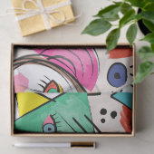 Modern Cubism Abstract Artsy Female Faces 薄葉紙 (ギフト)