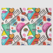 Modern Cubism Abstract Artsy Female Faces 薄葉紙 (正面)