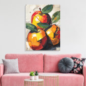 Modern Cubism Apple Canvas Art – Vibrant Abstract  キャンバスプリント (インサイチュ (リビング))