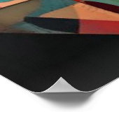 Modern Cubist Geometric Shapes Abstract Art ポスター (角)