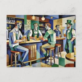 Modern Cubist Irish Pub ポストカード