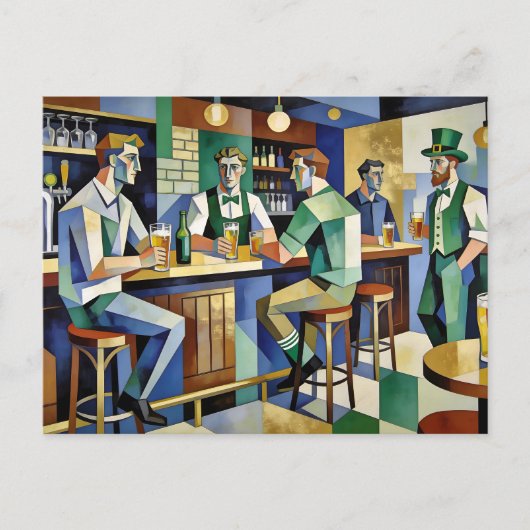 Modern Cubist Irish Pub ポストカード (正面)