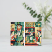 Modern Cubist Irish Pub Art ポストカード (スタンド正面)
