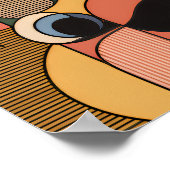 Modern Cubist Pickleball Paddle Ball Art Poster ポスター (角)