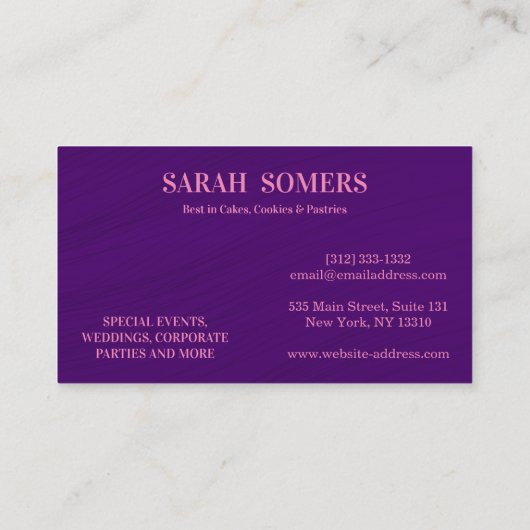 Modern Cupcake Logo Bakery Chef Catering Confetti  名刺 (裏面)