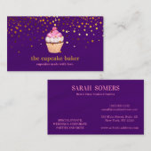Modern Cupcake Logo Bakery Chef Catering Confetti 名刺 (正面/裏面)