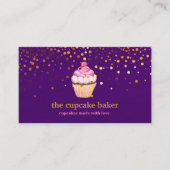 Modern Cupcake Logo Bakery Chef Catering Confetti  名刺 (正面)