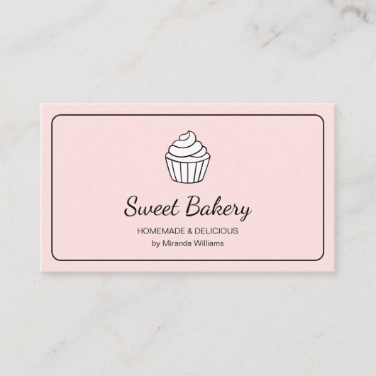 Modern Cupcake Pink Bakery 名刺 (正面)