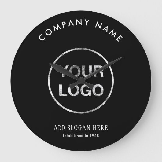 Modern Curve Logo Design Company ラージ壁時計 (正面)