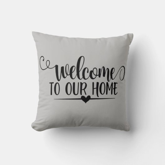 modern cushion welcome to our home クッション (正面)