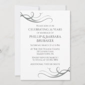 Modern Custom 25th Wedding Anniversary Arch Photo 招待状 (正面)