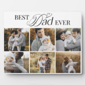 Modern Custom 6 photo Collage Best Dad Ever フォトプラーク (正面)