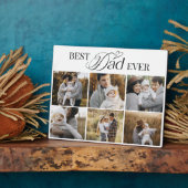 Modern Custom 6 photo Collage Best Dad Ever フォトプラーク (側面)