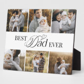 Modern Custom 6 photo Collage Best Dad Ever フォトプラーク (側面)