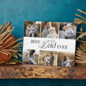 Modern Custom 6 photo Collage Best Dad Ever フォトプラーク (側面)